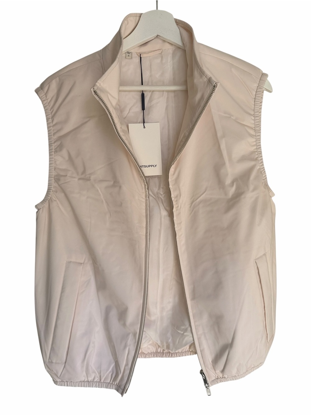 Suitsupply Pale Pink Quilted Sleeveless Zip Vest